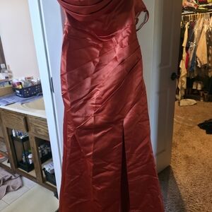 Elegant Burnt Orange Bridesmaid Dress